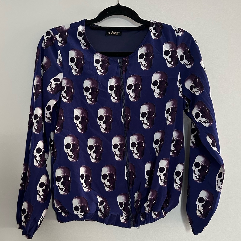 Audrey 3+1 All Over Skull Print Bomber